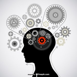 Image of gears working in a brain designed by Freepik.com Icon vector designed by Freepik