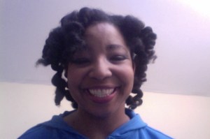 Roshaunda with the bantu knots freshly unraveled