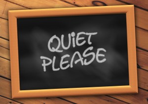 Chalkboard reading "Quiet Please" by geralt on Pixaby (https://pixabay.com/en/rest-board-school-blackboard-413103)