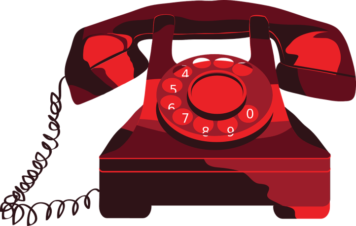 Vintage telephone by bastet7 on Pixabay at https://pixabay.com/en/phone-red-vintage-vectors-388838/