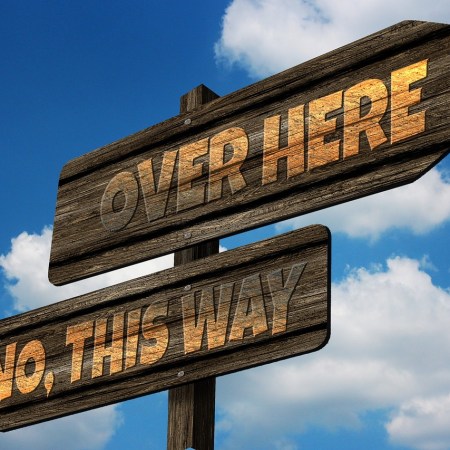 Direction arrows by geralt on Pixabay at https://pixabay.com/en/direction-directory-away-decision-1033278/