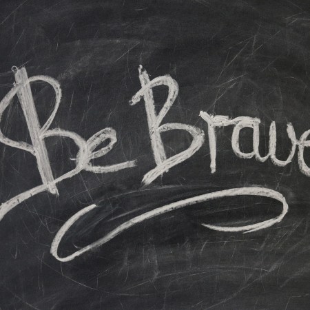 "Be Brave" on a chalkboard by geralt on Pixabay at https://pixabay.com/en/board-slate-blackboard-font-939244/