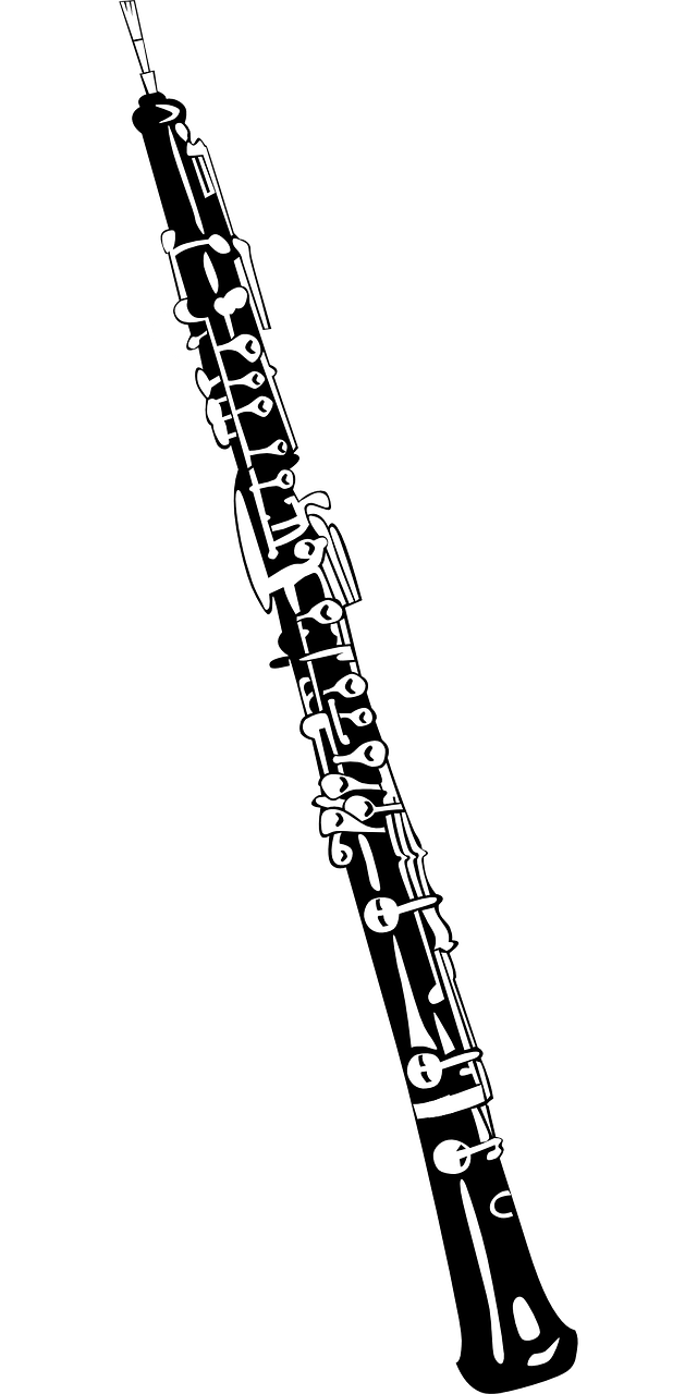 Oboe by ClkerFreeVectorImages on Pixabay at https://pixabay.com/en/oboe-musical-instrument-woodwind-34796/