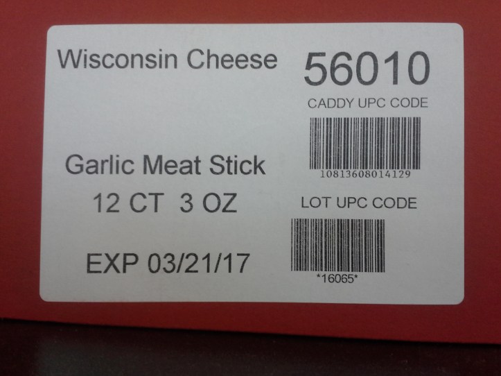 Garlic meat stick label