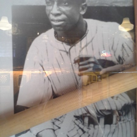 Picture of James "Cool Papa" Bell taken from a display at Blueberry Hill restaurant. Ignore the reflections of lights and such.