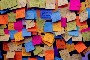 Post it Notes like I used copiously while writing my dissertation. Image by Pexels on Pixabay at https://pixabay.com/en/post-it-notes-sticky-notes-note-1284667/