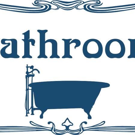 Bathroom sign by OpenClipart-Vectors on Pixabay at https://pixabay.com/en/bath-bathroom-tub-doorplate-155288/